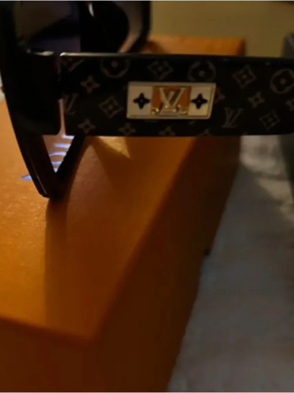 Louis Vuitton Black Sunglasses with Gold LV Accents